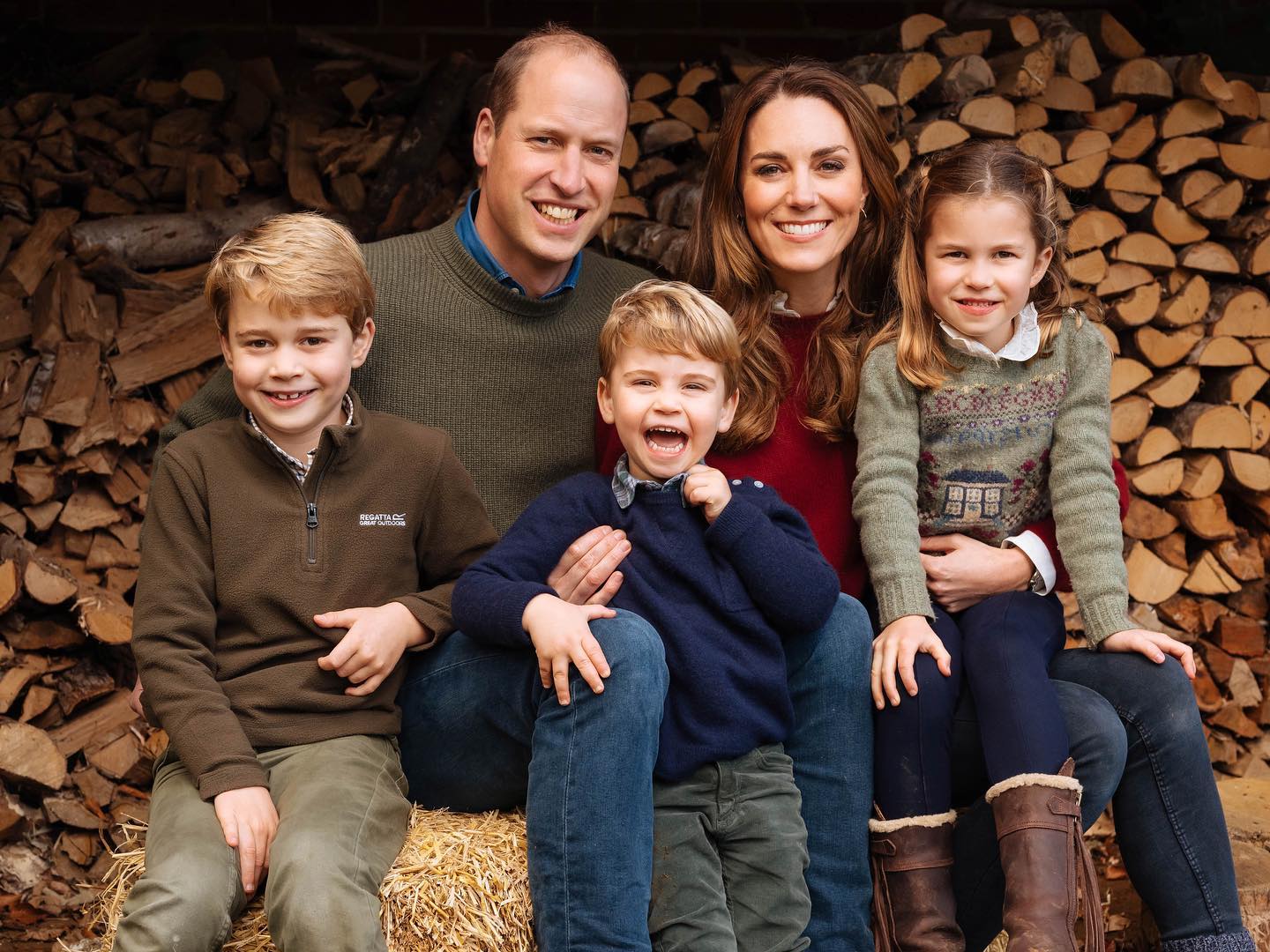 Księżniczka Charlotte, książę Louis, książę George, książę William, księżna Kate, fot. Instagram @dukeandduchessofcambridge