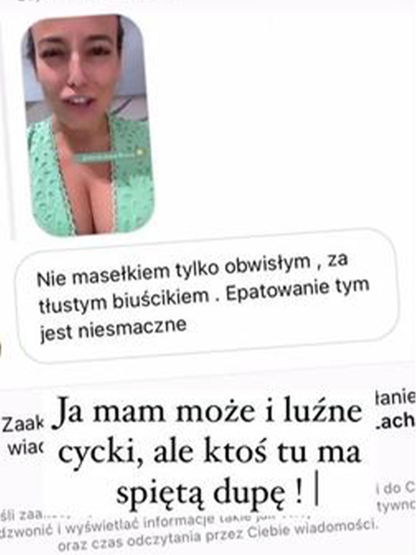 Anna Mucha odpowiada na krytyczny komentarz internauty - fot. screenshot Instastory @taannamucha